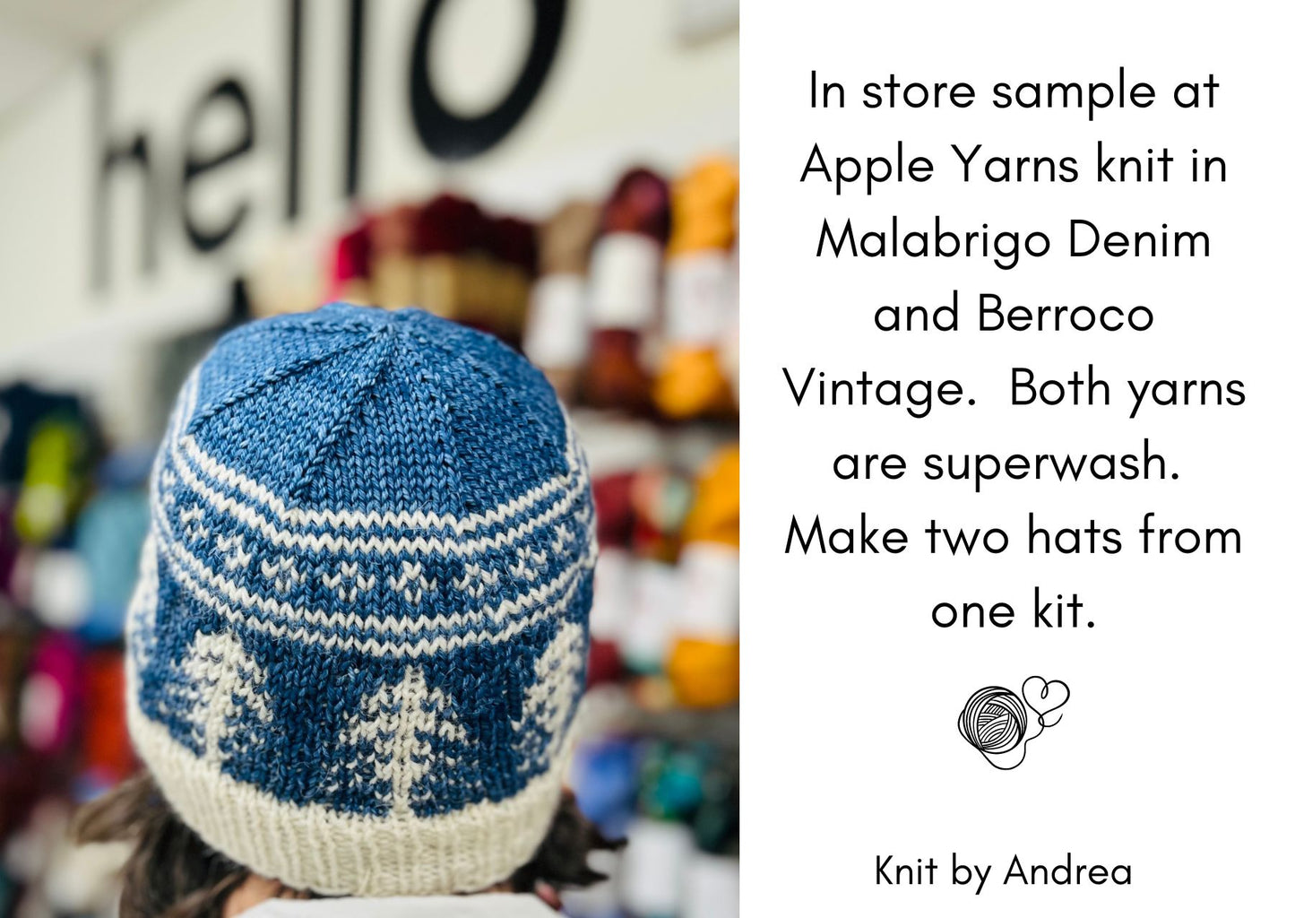 Mammoth Mountain Beanie Yarn Knitting Kit  - Nancy Bates Design