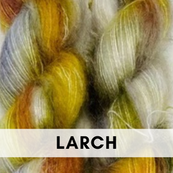 Apple Fiber Studio Delicious is a mohair, silk blend, hand-dyed yarn, Larch.