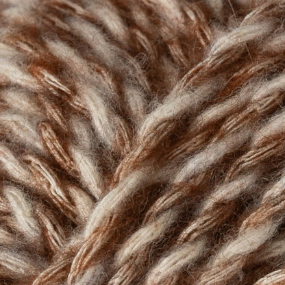 Granola:  Berroco Stratto yarn close-up with brown and cream marled strands and a soft halo.