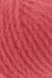 Red Lang Yarns Cashmere Light yarn in red 0060, close-up showing its fuzzy texture.