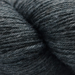 Close-up of dark gray yarn with a slight sheen