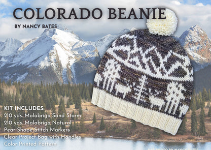 Colorado State Beanie Yarn Knitting Kit  - Nancy Bates Design