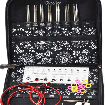 Chiaogoo 5" TWIST Red Lace Complete  (13cm) Tip Sets US 2-US 15