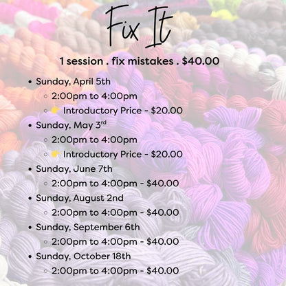 Apple Yarns Class - Fix It