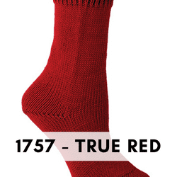 Berroco Comfort Sock yarn is a nylon, acrylic blend, sock weight that makes beautiful super wash socks, True Red 1757
