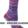 Berroco Comfort Sock self striping yarn is a nylon, acrylic blend, sock weight that makes beautiful super wash socks, English Garden 1818