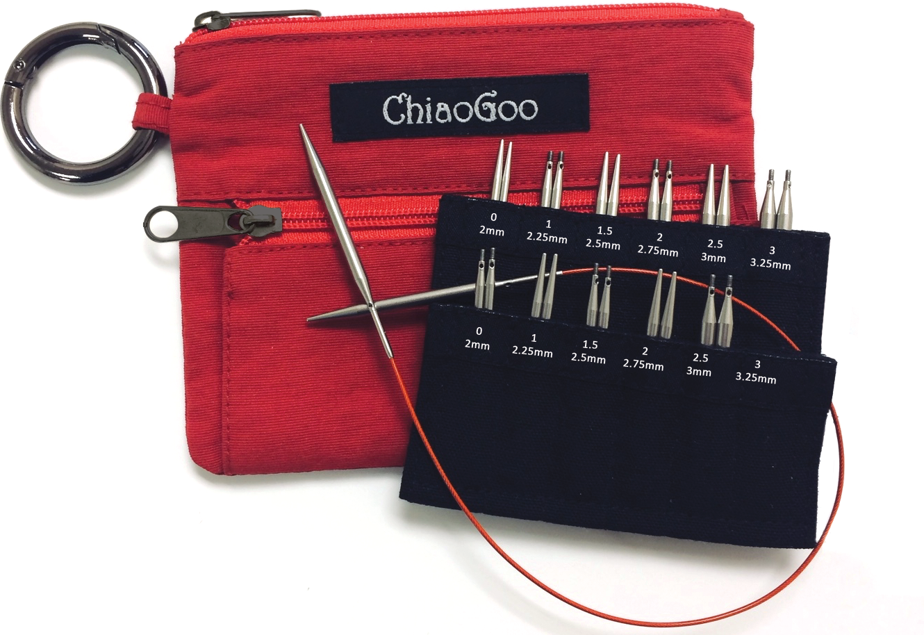 ChiaoGoo TWIST™ Red Shorties™ Set - 2" & 3" (5cm & 8cm) Tips [M] 0-3