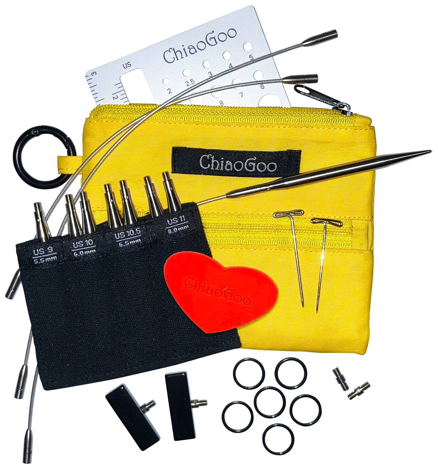 ChiaoGoo TWIST™ Yellow Shorties™ Set - 3" (8cm) Tips [L]