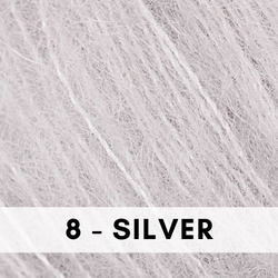 Rico Design Essentials Super Kid Mohair Loves Silk Blend, Lace Weight, Silver 8.