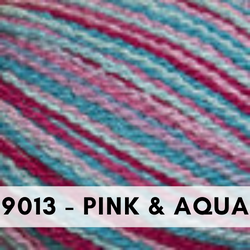 Cascade Yarns Fixation Splash Yarn, cotton and elastic perfect for baby, 9013 Pink &amp; Aqua
