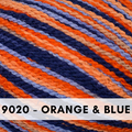 Cascade Yarns Fixation Splash Yarn, cotton and elastic perfect for baby, 9020 Orange & Blue