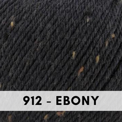 Universal Deluxe Worsted Weight Tweed, Super wash wool, Ebony 912.