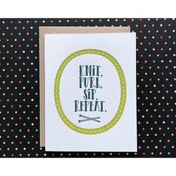 Knit purls sip repeat green