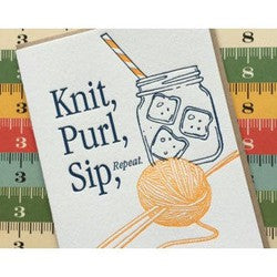 Knit Purl Sip repeat yellow