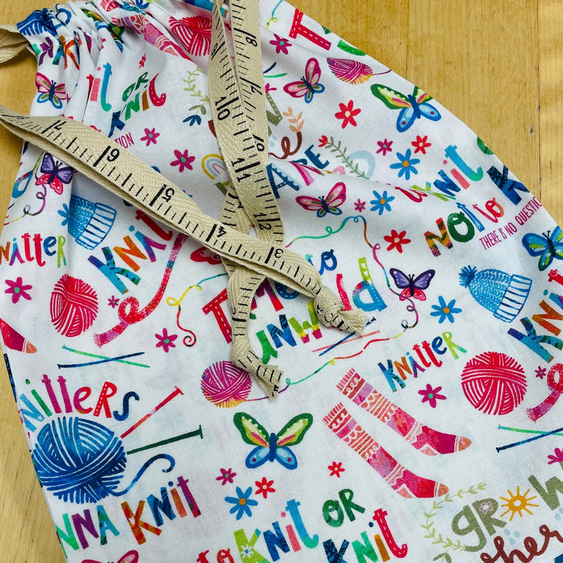 Ruler Ribbon Project Bag - Apple Yarns